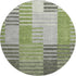 9' X 12' Green Ivory And Gray Striped Washable Area Rug With UV Protection