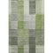 9' X 12' Green Ivory And Gray Striped Washable Area Rug With UV Protection