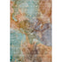 5' X 8' Coral Blue And Purple Abstract Washable Area Rug With UV Protection