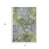 9' X 12' Olive Green And Gray Abstract Washable Area Rug With UV Protection