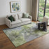 9' X 12' Olive Green And Gray Abstract Washable Area Rug With UV Protection