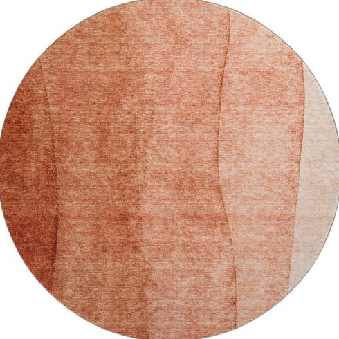 9' X 12' Rust And Ivory Ombre Washable Area Rug With UV Protection