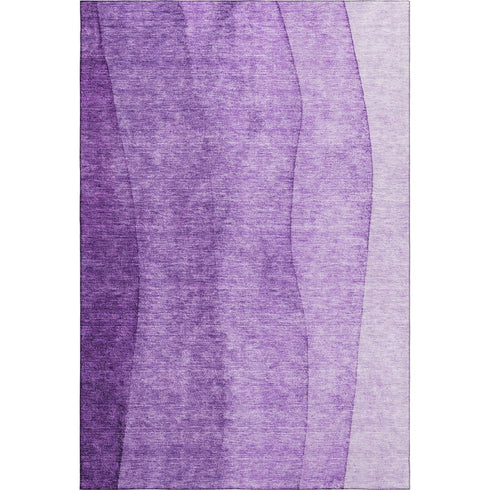 9' X 12' Purple And Ivory Ombre Washable Area Rug With UV Protection