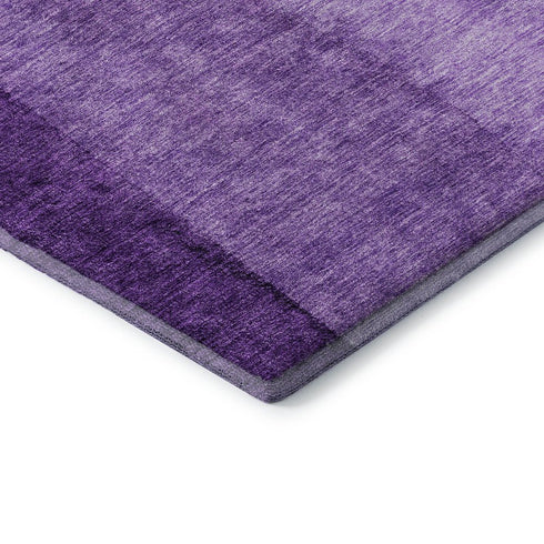 9' X 12' Purple And Ivory Ombre Washable Area Rug With UV Protection