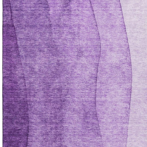 9' X 12' Purple And Ivory Ombre Washable Area Rug With UV Protection