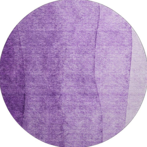 9' X 12' Purple And Ivory Ombre Washable Area Rug With UV Protection
