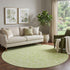 9' X 12' Artichoke Green And Ivory Floral Washable Area Rug With UV Protection