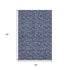 9' X 12' Navy Blue And Ivory Floral Washable Area Rug With UV Protection