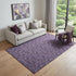 9' X 12' Purple And Ivory Floral Washable Area Rug With UV Protection