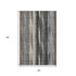 9' X 12' Brown Gray And Ivory Striped Washable Area Rug With UV Protection