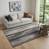 9' X 12' Brown Gray And Ivory Striped Washable Area Rug With UV Protection