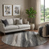 9' X 12' Brown Gray And Ivory Striped Washable Area Rug With UV Protection