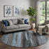 9' X 12' Blue And Gray Striped Washable Area Rug With UV Protection