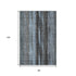9' X 12' Blue And Gray Striped Washable Area Rug With UV Protection