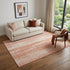9' X 12' Coral And Ivory Striped Washable Area Rug With UV Protection