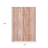 9' X 12' Coral And Ivory Striped Washable Area Rug With UV Protection