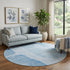 9' X 12' Blue And Ivory Abstract Washable Area Rug With UV Protection