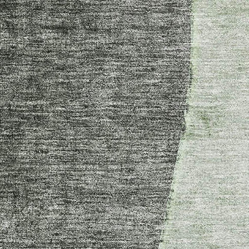 9' X 12' Green Gray And Ivory Abstract Washable Area Rug With UV Protection