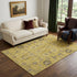 9' X 12' Gold Charcoal And Gray Oriental Washable Area Rug With UV Protection