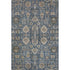 9' X 12' Navy Blue Beige And Charcoal Oriental Washable Area Rug With UV Protection
