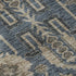 9' X 12' Navy Blue Beige And Charcoal Oriental Washable Area Rug With UV Protection