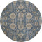 9' X 12' Navy Blue Beige And Charcoal Oriental Washable Area Rug With UV Protection