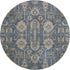 9' X 12' Navy Blue Beige And Charcoal Oriental Washable Area Rug With UV Protection