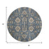 9' X 12' Navy Blue Beige And Charcoal Oriental Washable Area Rug With UV Protection