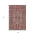 9' X 12' Red Beige And Charcoal Oriental Washable Area Rug With UV Protection