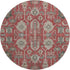 9' X 12' Red Beige And Charcoal Oriental Washable Area Rug With UV Protection