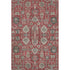 9' X 12' Red Beige And Charcoal Oriental Washable Area Rug With UV Protection