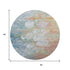 9' X 12' Coral Blue And Ivory Abstract Washable Area Rug With UV Protection
