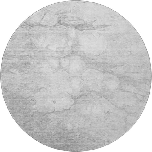 9' X 12' Silver And Gray Abstract Washable Area Rug With UV Protection