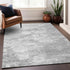 9' X 12' Silver And Gray Abstract Washable Area Rug With UV Protection
