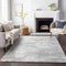 9' X 12' Silver And Gray Abstract Washable Area Rug With UV Protection