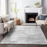 9' X 12' Silver And Gray Abstract Washable Area Rug With UV Protection