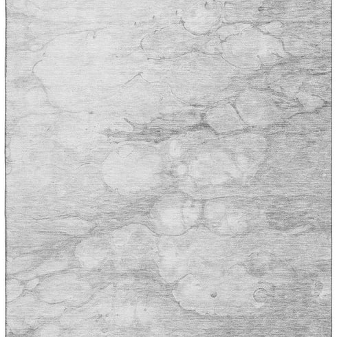 9' X 12' Silver And Gray Abstract Washable Area Rug With UV Protection