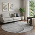 9' X 12' Gray And Silver Floral Washable Area Rug With UV Protection