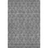 9' X 12' Gray And Silver Floral Washable Area Rug With UV Protection