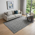 9' X 12' Gray And Silver Floral Washable Area Rug With UV Protection