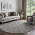 9' X 12' Gray And Silver Floral Washable Area Rug With UV Protection