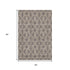 9' X 12' Ivory And Taupe Floral Washable Area Rug With UV Protection