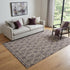 9' X 12' Ivory And Taupe Floral Washable Area Rug With UV Protection