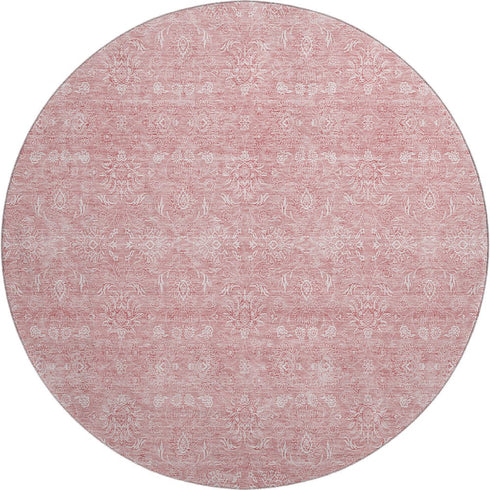 9' X 12' Blush And Ivory Floral Washable Area Rug With UV Protection
