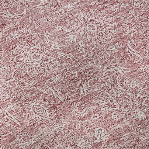 9' X 12' Blush And Ivory Floral Washable Area Rug With UV Protection