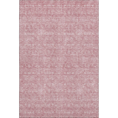 9' X 12' Blush And Ivory Floral Washable Area Rug With UV Protection