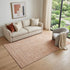 9' X 12' Coral And Ivory Floral Washable Area Rug With UV Protection