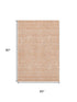 9' X 12' Peach And Ivory Floral Washable Area Rug With UV Protection
