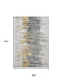9' X 12' Ivory Gold And Gray Abstract Washable Area Rug With UV Protection