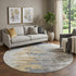 9' X 12' Ivory Gold And Gray Abstract Washable Area Rug With UV Protection